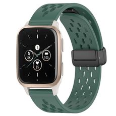 Per cinturino in silicone con chiusura magnetica pieghevole Garmin Forerunner Sq2 da 20 mm (verde scuro)