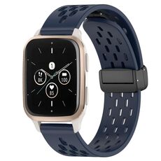 Per cinturino in silicone con chiusura magnetica pieghevole Garmin Forerunner Sq2 da 20 mm (blu notte)