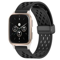 Per cinturino in silicone con chiusura magnetica pieghevole Garmin Forerunner Sq2 Music da 20 mm (nero)