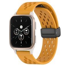 Per cinturino in silicone con chiusura magnetica pieghevole Garmin Forerunner Sq2 Music da 20 mm (giallo)