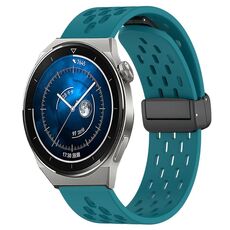 Per Huawei Watch GT3 Pro 43mm 20mm Cinturino in silicone con chiusura magnetica pieghevole (verde nascosto)