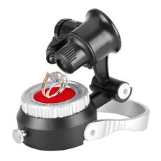 TH-519 Lente d'ingrandimento a luce LED 15X 20X 25X con base in metallo per orologio da recensione di gioielli (nero)