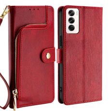 Per OPPO Reno12 5G Global Zipper Bag Custodia in pelle per telefono (rosso)