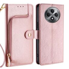 Per OPPO Reno12 F 5G Custodia in pelle con cerniera (oro rosa)