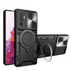 Custodia per telefono con supporto magnetico scorrevole Camshield per vivo V23e 4G / 5G Global CD Texture (nero)