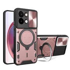 Custodia per telefono con supporto magnetico scorrevole Camshield per vivo Y28 4G CD Texture (rosa)