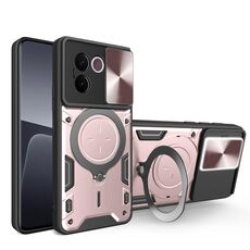 Custodia per telefono con supporto magnetico scorrevole Camshield per vivo V30e 5G Global CD Texture (rosa)