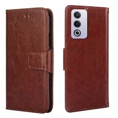 Per OPPO A3 Pro 5G India Custodia in pelle con texture di cristallo (marrone)
