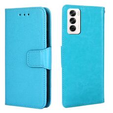 Per OPPO Reno12 5G Custodia per telefono in pelle con texture di cristallo globale (blu cielo)