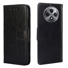 Per OPPO Reno12 F 5G Custodia in pelle con texture di cristallo (nero)