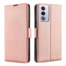 Per OPPO A3 Pro 5G India Custodia per telefono in pelle con fibbia laterale ultrasottile e flip orizzontale (oro rosa)