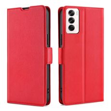 Per OPPO Reno12 5G Global Ultra-sottile Tensione Fibbia Laterale Orizzontale Custodia in Pelle per Telefono (Rosso)