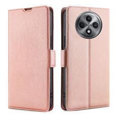 Per OPPO Reno12 F 5G Custodia in pelle con fibbia laterale ultra sottile e flip orizzontale (oro rosa)
