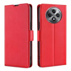 Per OPPO Reno12 F 5G Custodia in pelle con fibbia laterale ultra sottile e flip orizzontale (rosso)