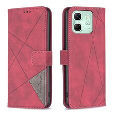 Per Infinix Smart 9 / Hot 50i Custodia per telefono in pelle con fibbia magnetica e trama a rombi (rosso)
