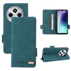 Custodia in pelle con chiusura magnetica per Redmi 14C (verde)
