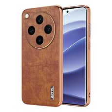 Per OPPO Find X8 Pro AZNS Custodia per telefono con struttura elettrolitica e texture a coccodrillo a copertura totale (marrone)