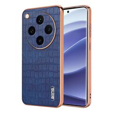 Per OPPO Find X8 Pro AZNS Custodia per telefono con struttura elettrolitica e texture a coccodrillo, copertura totale (blu)