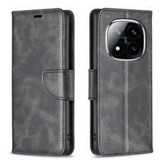 Per Redmi Note 14 Pro 5G / Note 14 Pro+ 5G Custodia per telefono in pelle di agnello con texture a flip di colore puro (nero)