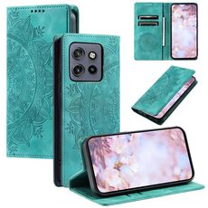 Per Motorola Edge 50 Neo Totem Custodia magnetica in pelle goffrata (verde)