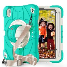 Per iPad mini 6 Bat Hand Grip Giradischi Supporto Tablet Custodia (verde menta bianco)
