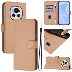 Custodia per telefono in pelle tinta unita For Honor Magic6 Skin Feel con cordino (nudo)