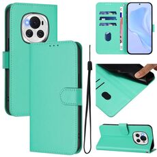 Custodia per telefono in pelle tinta unita For Honor Magic6 Skin Feel con cordino (verde)
