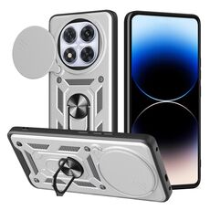 Per Redmi Note 14 Pro+ 5G Custodia per fotocamera scorrevole TPU+PC (argento)