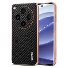 Per OPPO Find X8 Pro AZNS Custodia per telefono con trama in fibra di carbonio con bordo elettrolitico (nero)