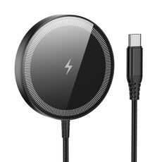 hoco CQ17 15W Caricabatterie wireless magnetico con display ultra colorato (nero)
