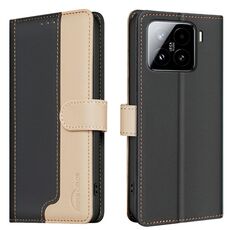Per Xiaomi 15 Custodia per telefono in pelle antifurto RFID abbinata ai colori (nera)