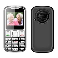 Telefono con tastiera per anziani W26, 2,2 pollici, 6800 mAh, 21 tasti, SOS, FM, doppia SIM, GSM, spina: spina UE (nero)