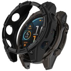 Per Garmin Fenix ​​8 MIP 47mm Solar Armour Hollow TPU Half Coverage Watch Case Solar Version (Nero)