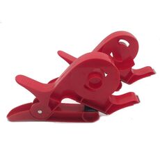 2 pezzi/confezione di morsetti da tavolo per carta da regalo con dispenser di nastro integrato (rosso)