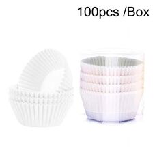 100 pezzi/scatola utensili da forno pirottini di carta per torte muffin pirottini di carta per cupcake vassoio per torta al cioccolato antiolio (bianco)