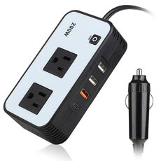Convertitore di potenza per presa di corrente per auto da 200 W, spina USA