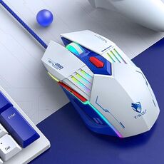 T-WOLF G560 6 tasti Cool Breathing Light Gaming Mouse cablato Mouse meccanico silenzioso da ufficio (blu)