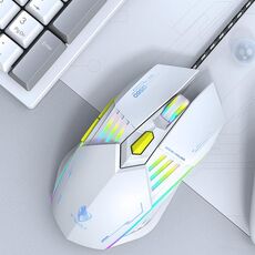 T-WOLF G560 6 tasti Cool Breathing Light Gaming Mouse cablato Mouse meccanico silenzioso da ufficio (grigio)