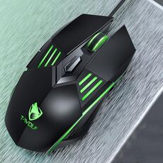 T-WOLF G560 6 tasti Cool Breathing Light Gaming Mouse cablato Mouse meccanico silenzioso da ufficio (nero)