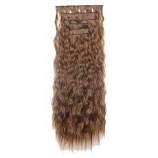 6 pezzi / set clip capelli di mais lunghi ricci raccogliere estensioni dei capelli parrucca pezzo, colore: 2M30#