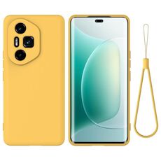 Custodia antiurto in silicone liquido color puro per Honor 300 Ultra / 300 Pro (giallo)