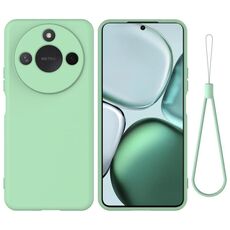 Custodia antiurto in silicone liquido color puro per Honor X9c Smart / X60 (verde)