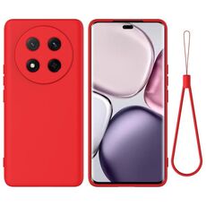 Custodia antiurto in silicone liquido Pure Color per Honor Magic7 Lite (rosso)