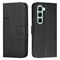 Per Infinix Hot 50 Pro+ 4G Custodia per telefono in pelle con fibbia e cuciture in vitello (nero)