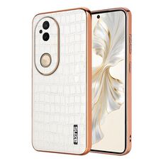 Per vivo S20 AZNS Custodia per telefono con copertura totale in coccodrillo con cornice elettrolitica (bianca)