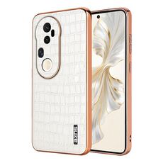 Per vivo S20 Pro AZNS Custodia per telefono con struttura elettrolitica e texture a coccodrillo, copertura totale (bianca)
