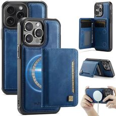 Per iPhone 13 Pro AutSpace A13 MagSafe Magnetic RFID Flip Card Bag Custodia per telefono (blu)