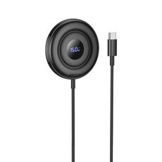 hoco CW61 Phantom Caricabatterie rapido wireless magnetico con display digitale, lunghezza: 1 m (nero)