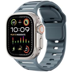 Per Apple Watch 46mm / 49mm / 45mm / 44mm Cinturino per orologio in silicone multiforo bicolore con un solo chiodo (blu oceano)