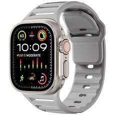 Per Apple Watch 46mm / 49mm / 45mm / 44mm Cinturino per orologio in silicone multiforo bicolore con un solo chiodo (grigio)